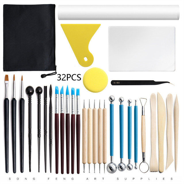 HOT 32pcs Ceramic Tool Set Mud Pressing Plate Soft Clay Carving Cutter Pen  Bag Clay Ceramic Tools for Pottery Pro Ceramic Tools - AliExpress